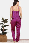 Zivame Primrose Woven Pyjama Set - Dark Purple — thumbnail 4